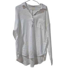 Melloday Women's White Cotton Top Blouse NEW